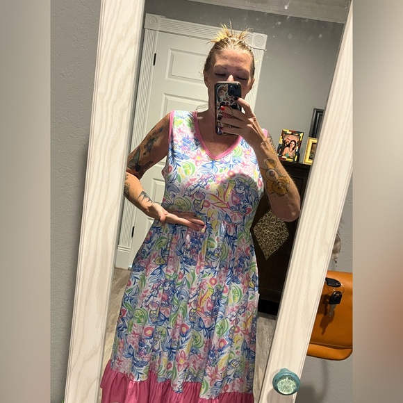 NEW Disney Mickey Minnie Donald Daisy Ruffle Dress Lilly Pullitzer* Sz L/XL🩷 - Picture 14 of 15